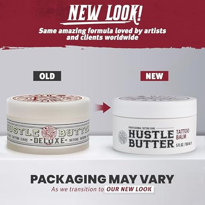 hustle butter deluxe Hustle Butter Tattoo Aftercare 5oz Tattoo Balm, Heals + Protects New Tattoos and Rejuvenates Older Tattoos - 100% Vegan Cream No-Petroleum - Image 2